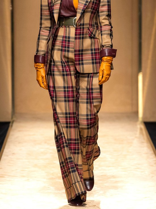 Plaid Urban Fashion Wide Leg Pants