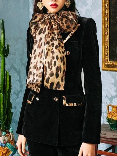 Leopard Lapel Collar Urban Blazer