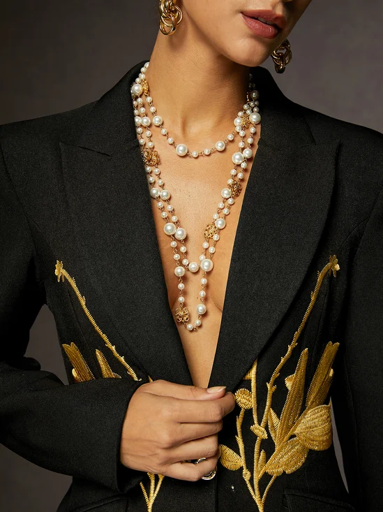 Luxury Multi-Layered Chain Pearl High-End Necklace