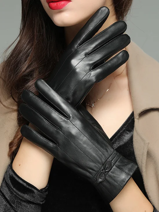 Sheepskin Padded Warm Windproof Gloves