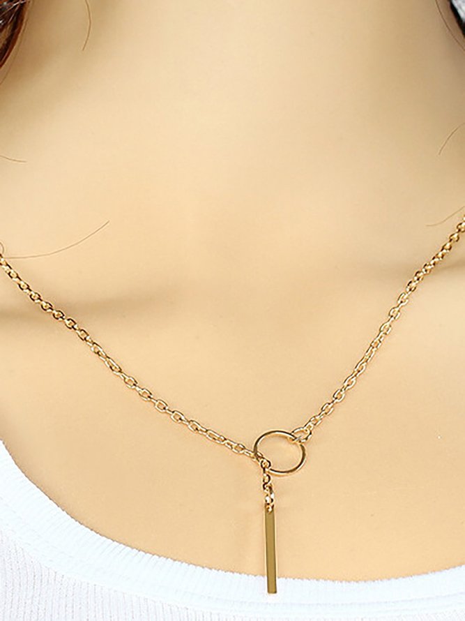 Womens Simple Alloy Necklace