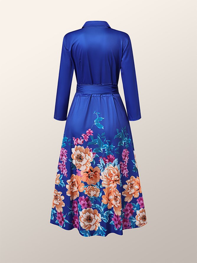 Elegant Regular Fit Floral Midi Dress