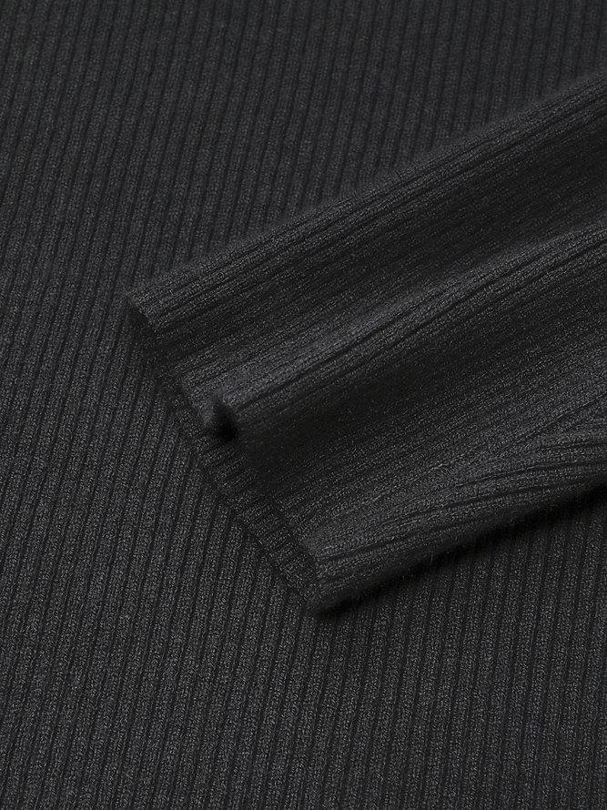 Simple Turtleneck Long sleeve Tight Sweater | stylewe