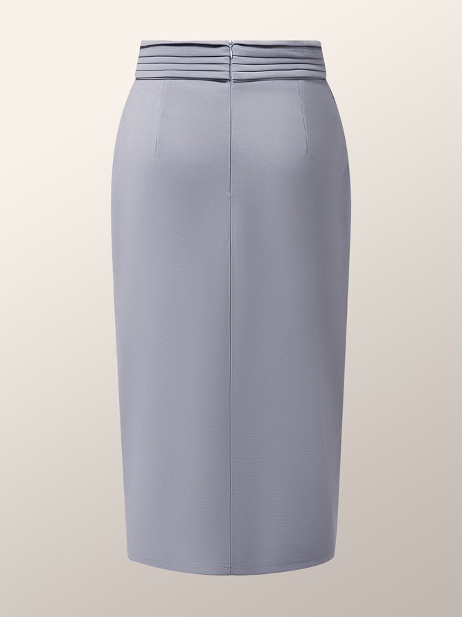 Plain Elegant Tight Midi Skirt