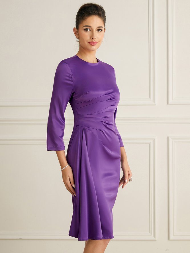 Elegant Regular Fit Plain Dress & Party Dress