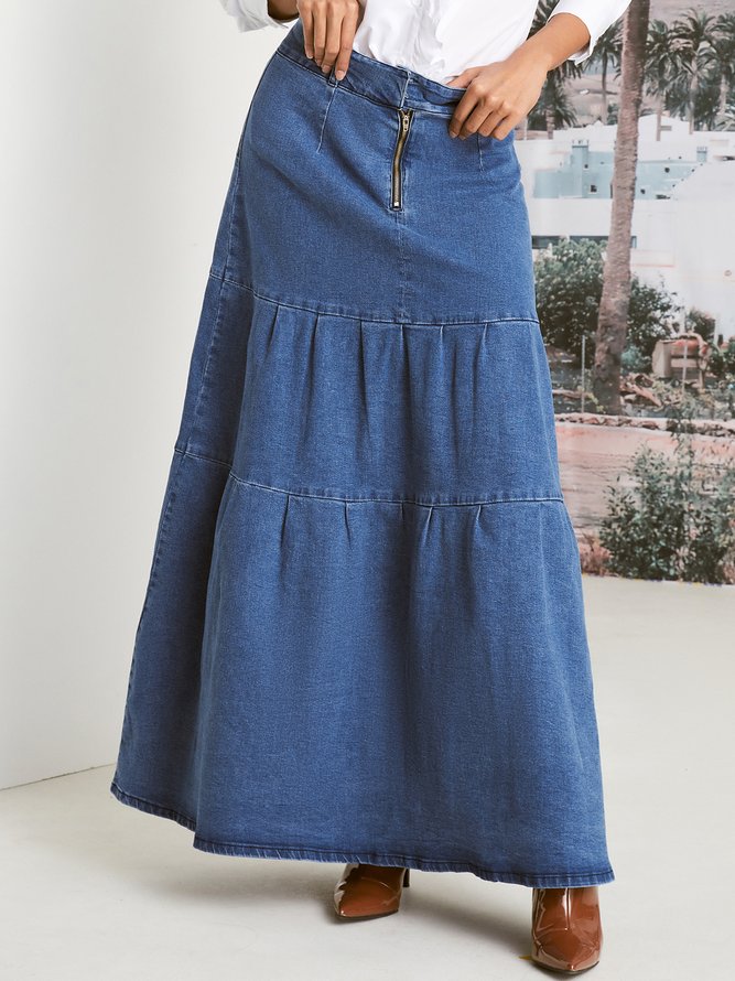 Denim Urban Plain Denim Skirt | stylewe