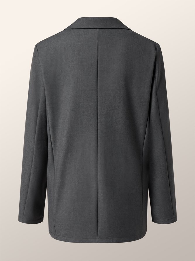 Loose Lapel Collar Plain Long sleeve Regular Size  Blazer
