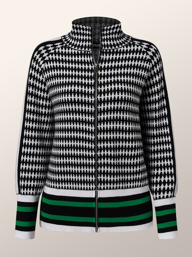 Daily Urban Long sleeve Geometric Sweater Coat