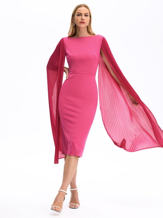 Women Plain Summer Elegant Pleated Bodycon High Waist Micro-Elasticity Jersey Sleeveless Dresses