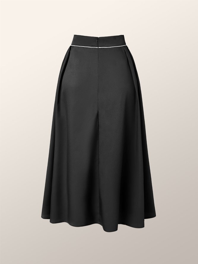 Daily Regular Fit Color Block Long Skirt