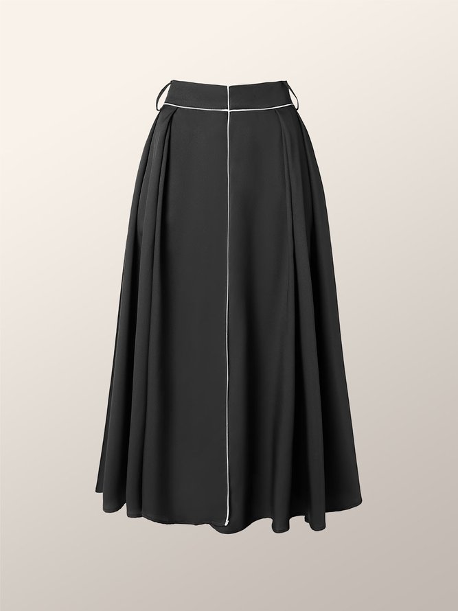Daily Regular Fit Color Block Long Skirt