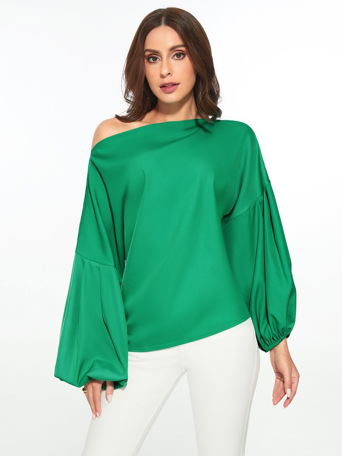 Summer H-Line Asymmetrical Fit No Elasticity Daily Tops