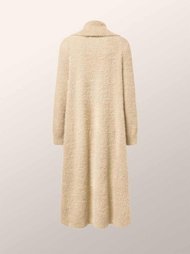 Elegant Plain Long Sleeve Sweater Coat