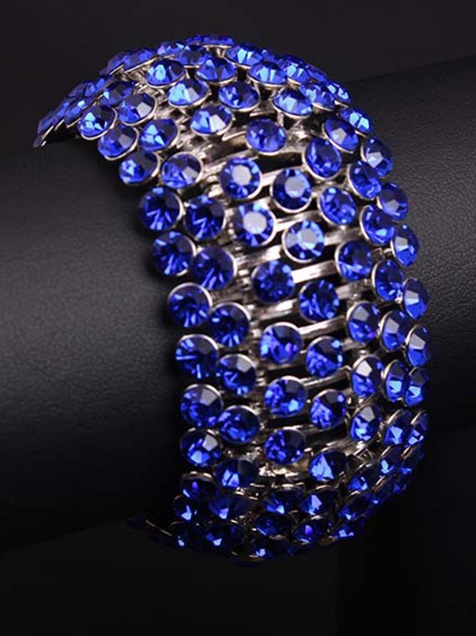 Alloy Artificial Diamond Round Bracelet