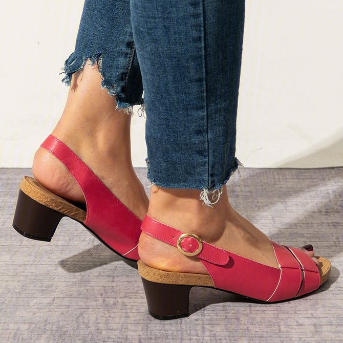 Women Elegant Chunky Heels Slingback Comfy Sandals | stylewe