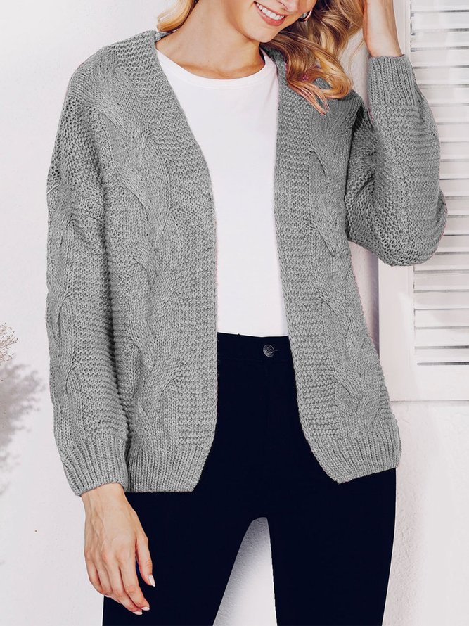 Shift Casual V Neck Solid Sweater