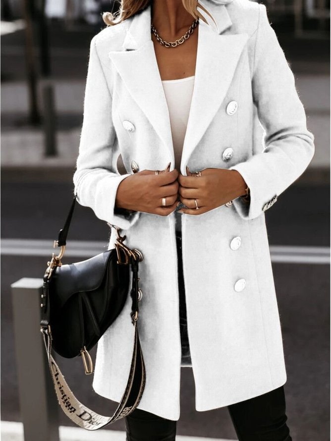 Long Sleeve Wool Blend Casual Coats Outerwear