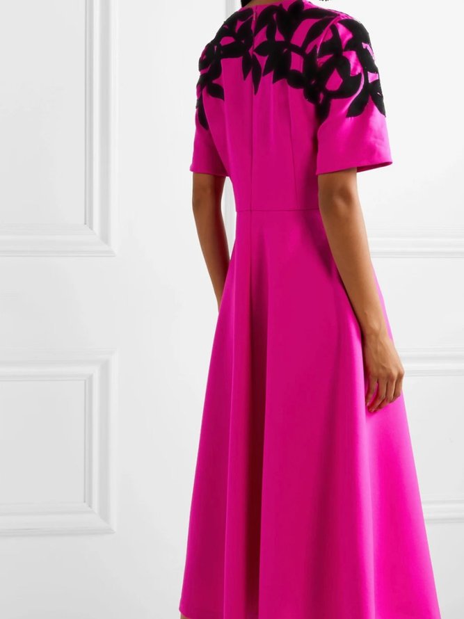 Half Sleeve Elegant Party  A-Line Maxi Dress