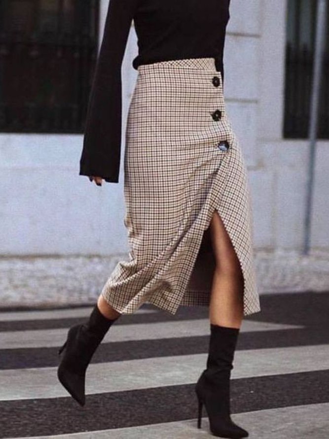 Plaid Vintage Shift Skirt