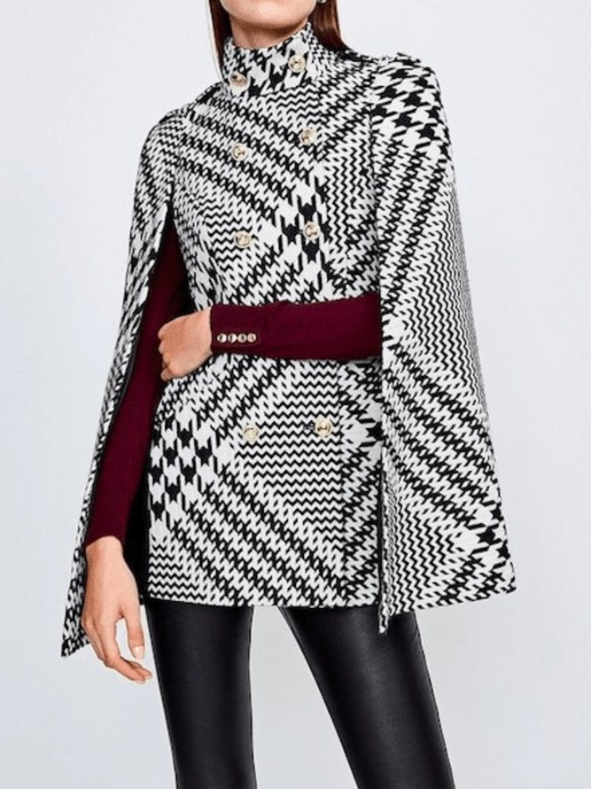 Fall A-Line Long Sleeve Stand Collar Formal Elegant Blazer