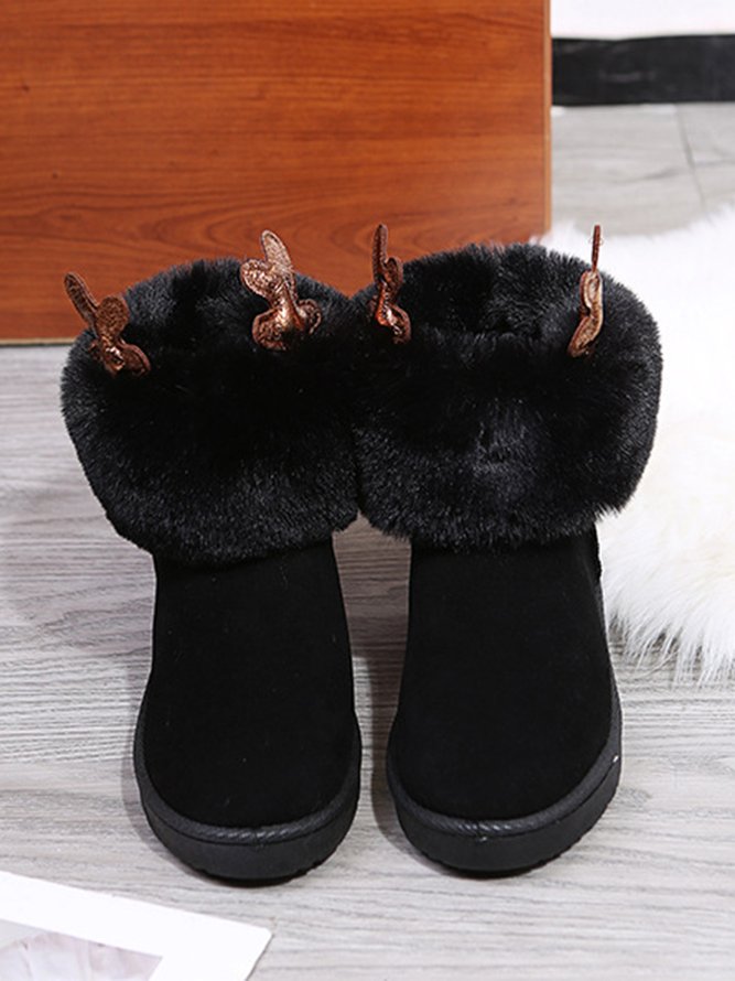 Christmas Fur Antlers Snow Snow Boots