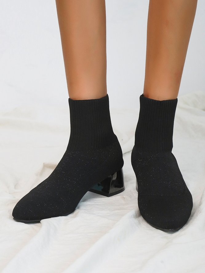 Elegant Plain Socks Sock Boots