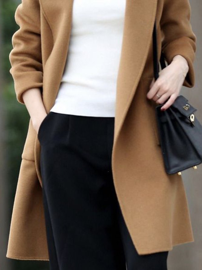 Plain Long sleeve Elegant  Outerwear