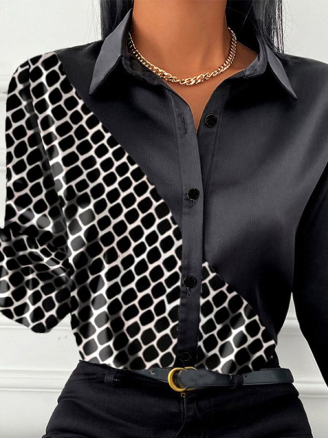 Long Sleeve Shirt Collar Regular Fit Lady Shirt