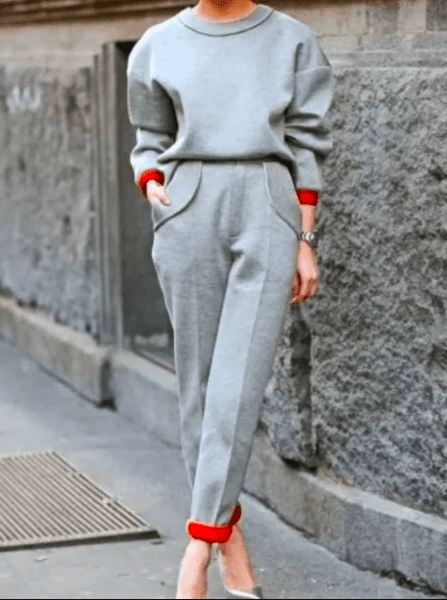 Spring Simple Top With Pants Daily Crew Neck Long sleeve Suits