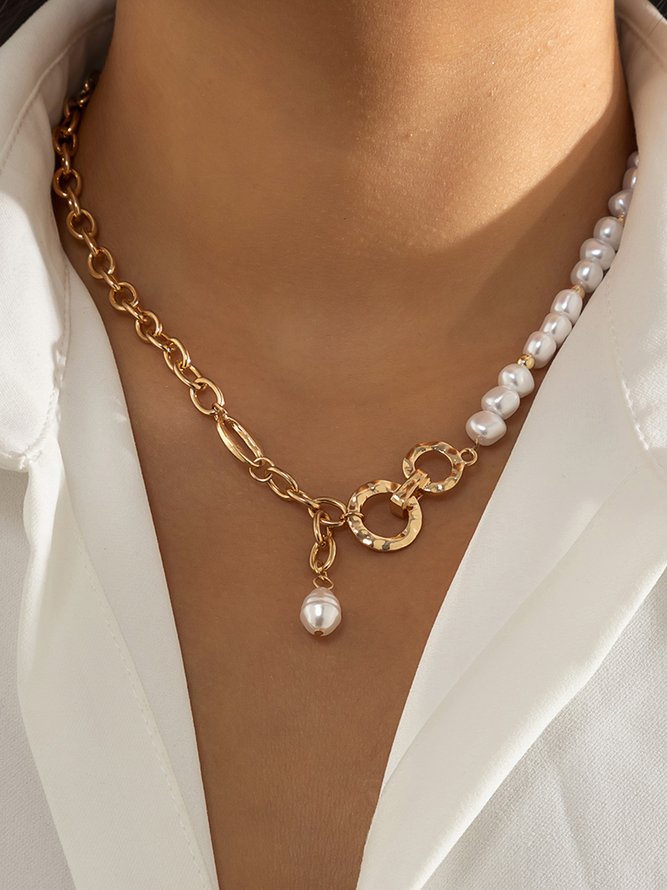 Vintage Pearl Clavicle Necklace