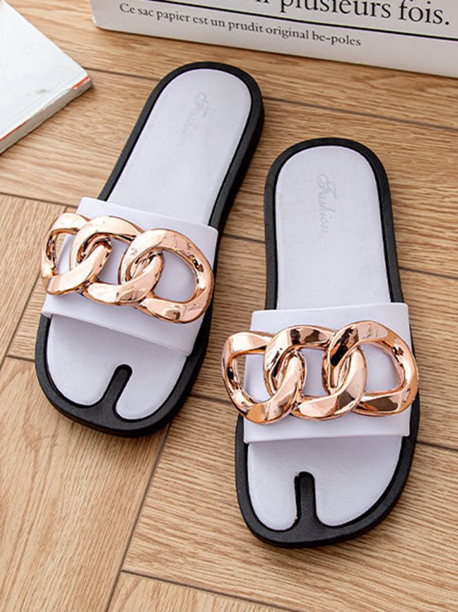 Casual Simple Chain Slippers