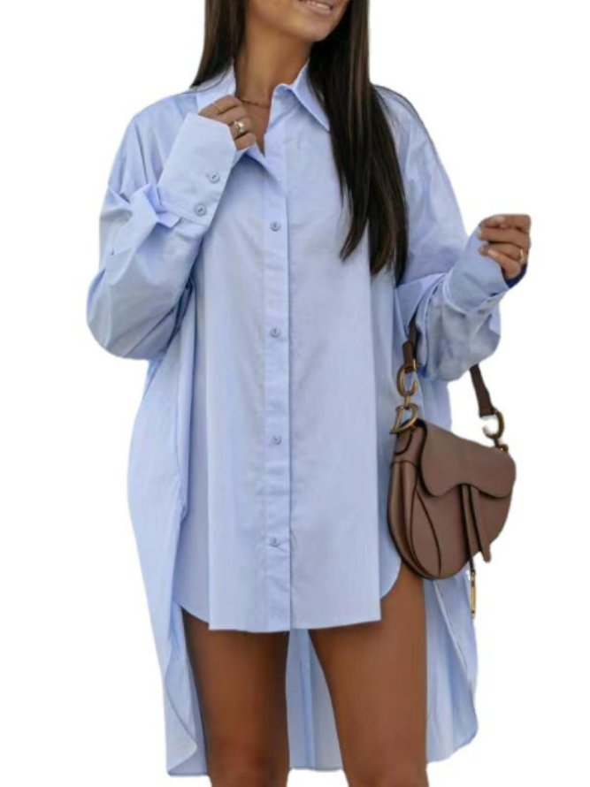 Solid Casual Oversized Shirt