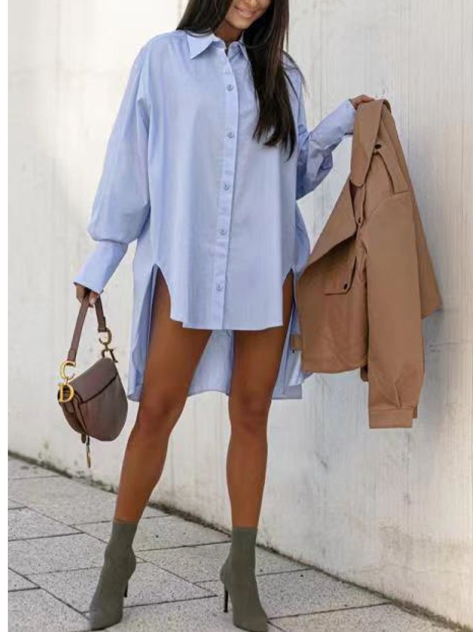 Solid Casual Oversized Shirt