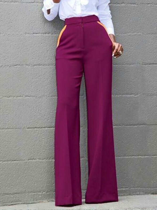 Daily Color Block Elegant Long Pants