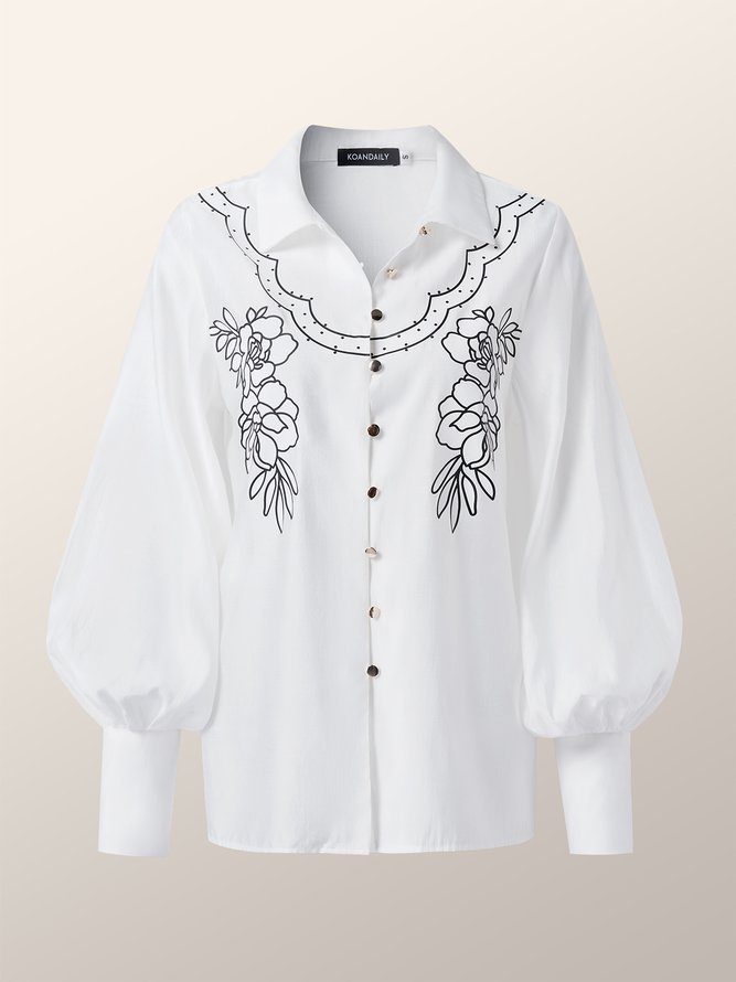 Floral Regular Fit Elegant Shirt Collar Shirt