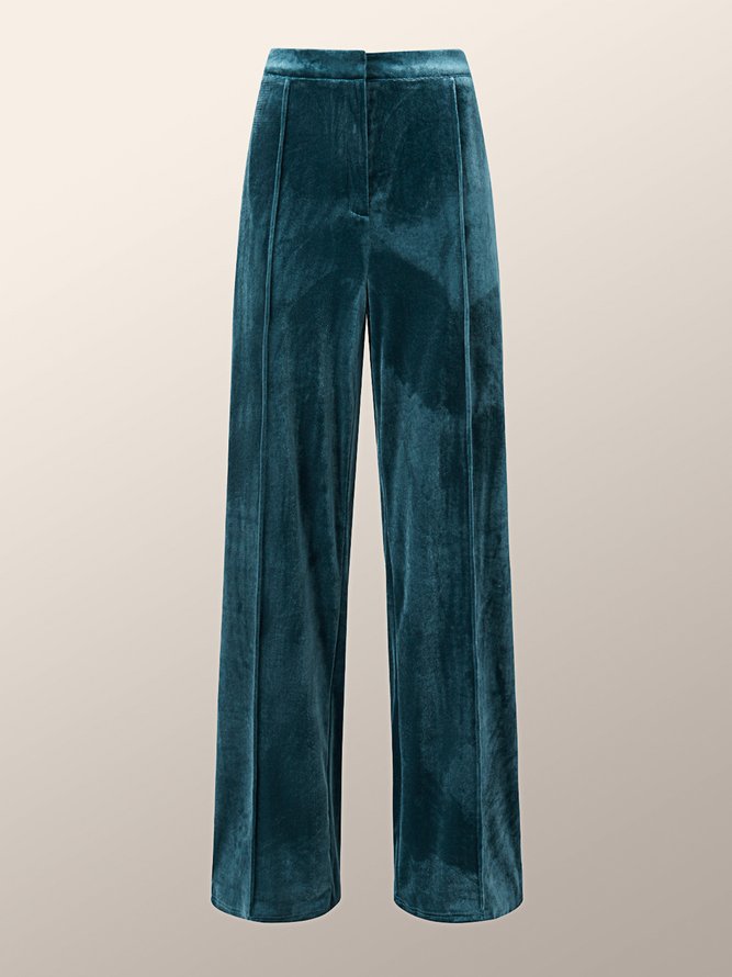 Vintage Basics Simple Velvet Casual Pants