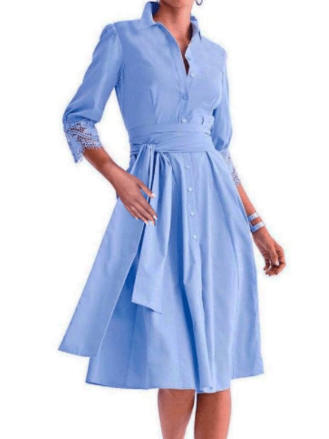 Spring A-line Elegant Daily Lightweight Three Quarter Dresses