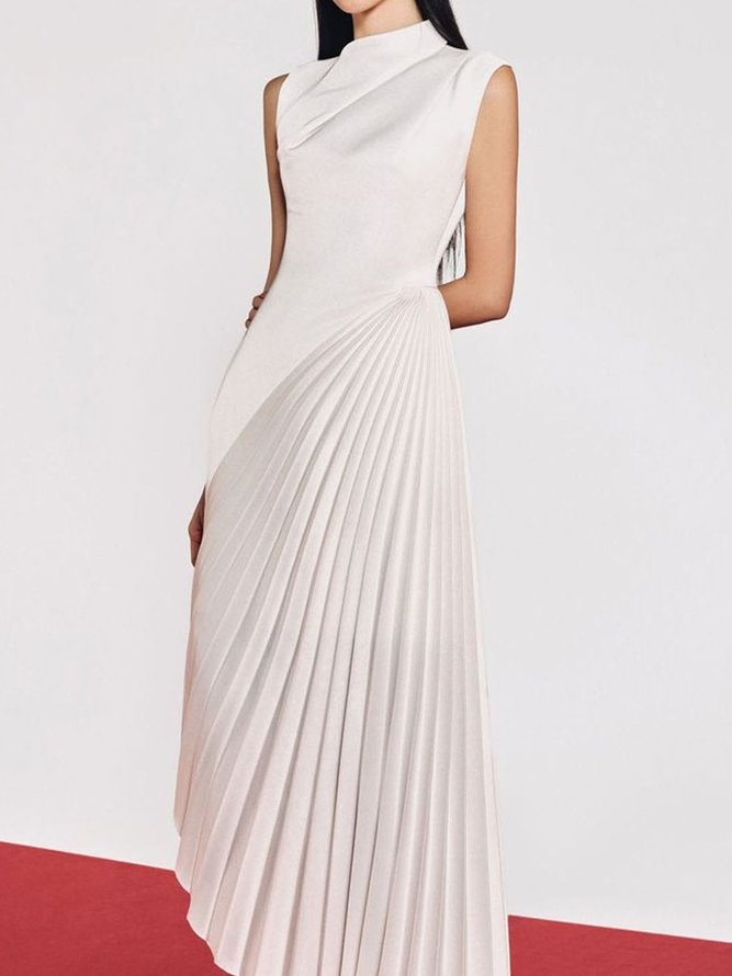 Asymmetrical Elegant Regular Fit Midi Dress