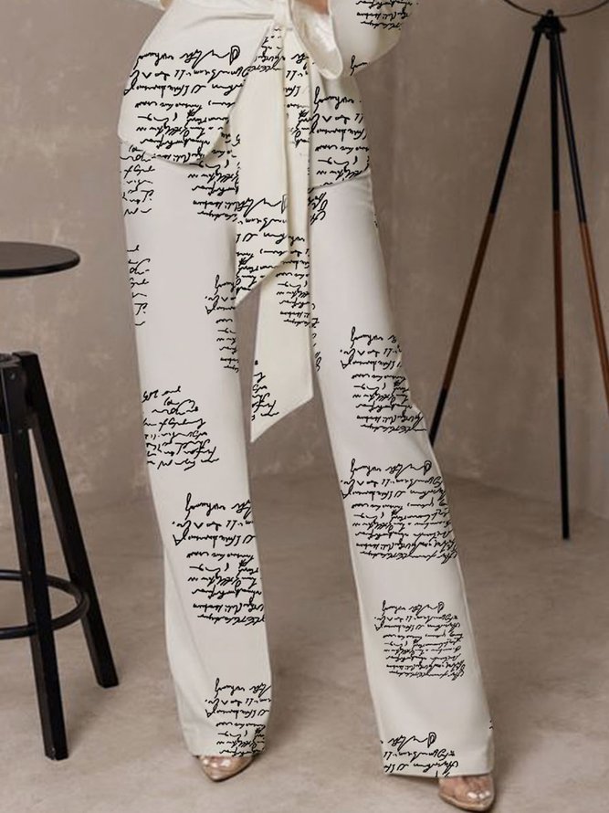 Daily High Waist Text Letters Urban Fashion Pants