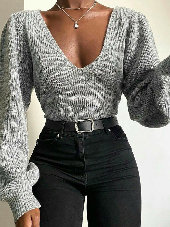 Long Sleeve Regular Fit Casual Sweater