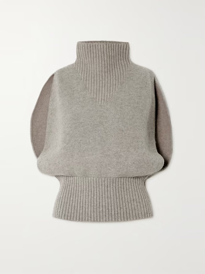 Simple Sleeveless Plain Sweater
