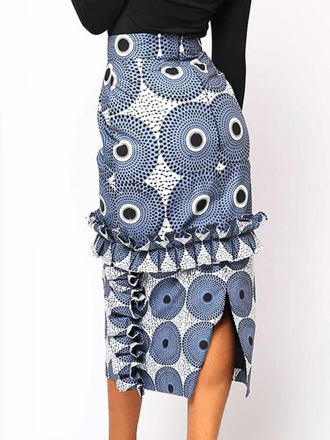 Urban Flouncing Polka Dots  Printed Skirt