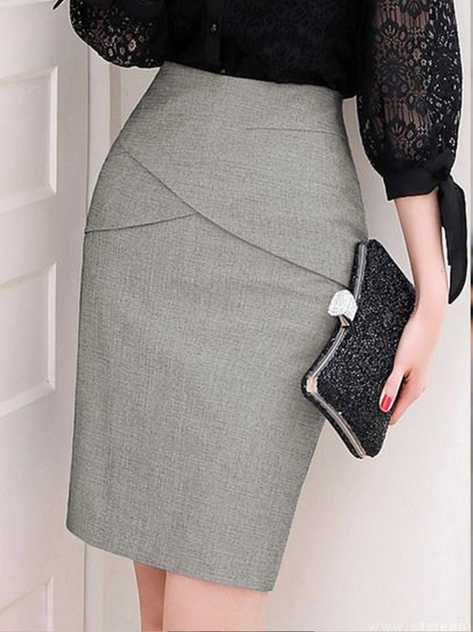 Elegant Work Regular Fit Plain Skirt