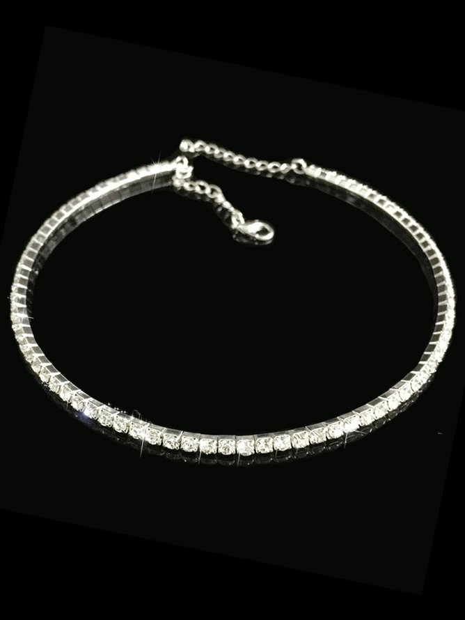 Elegant 1-5 Row Full Diamond Necklace Party Necklaces