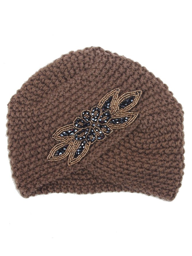 Casual Retro Style Cross-Diamond Corn Knit Hat