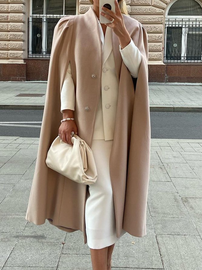 Elegant Simple  Plain  Overcoat Cape