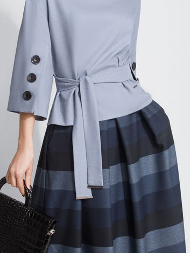 Striped A-Line Urban Regular Fit Skirt