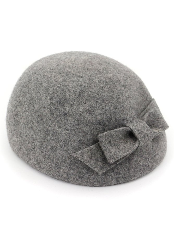 Casual British Style Vintage Wool Bow Beret Topper Banquet Party Accessories