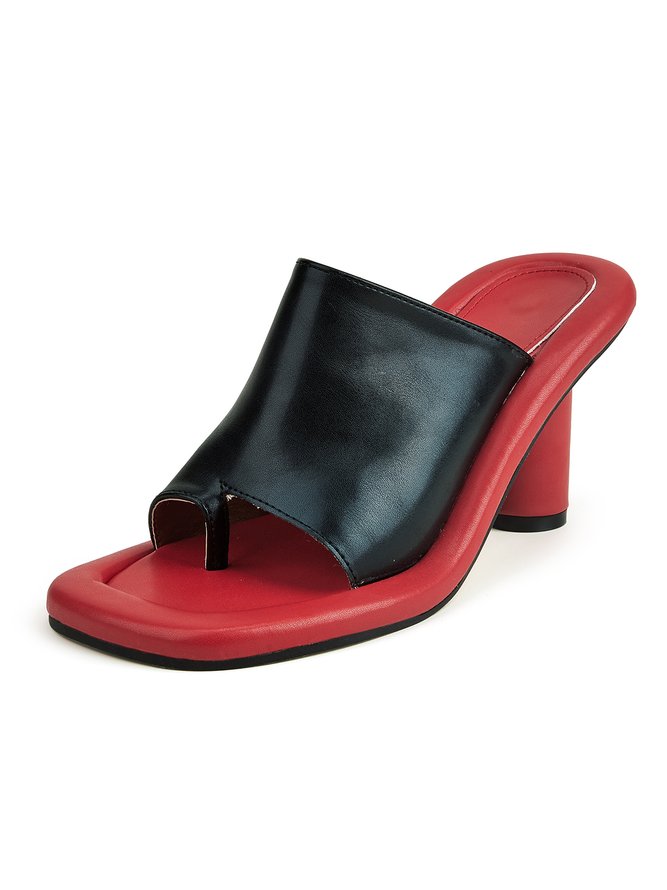 Urban Flip-flops Block Heel Mule Sandals