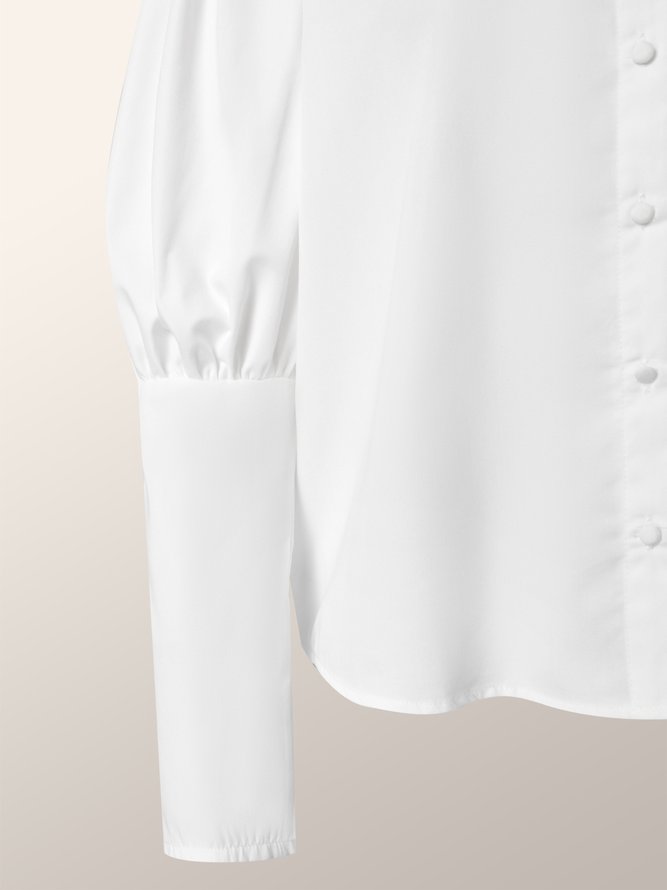 Spring Elegant Stand Collar Long sleeve Date Lightweight Tops